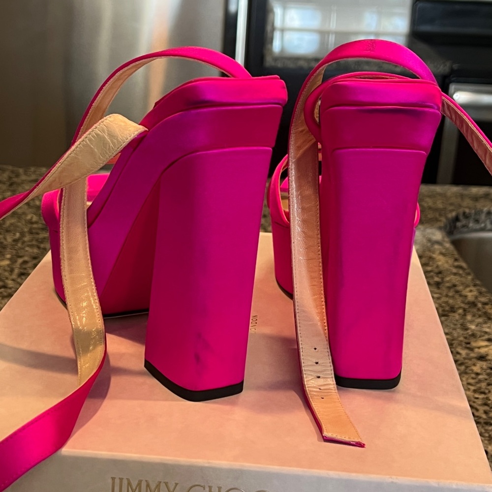 Jimmy Choo Fuchsia Platform Heels - Picture 5 of 9